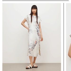 All saints Etta koura silk blend dress